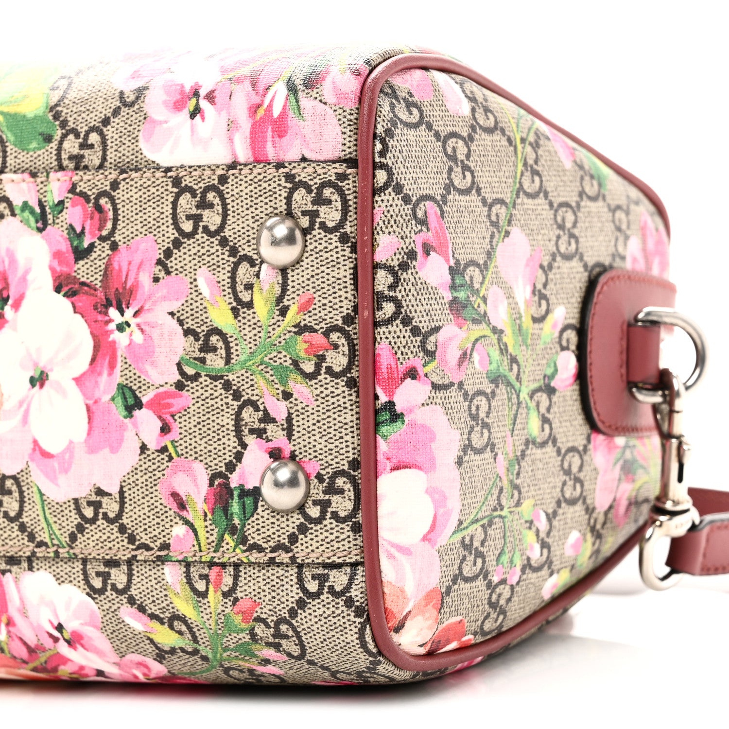 Gucci GG Supreme Monogram Blooms Small Boston Beige Multicolor Dry Rose 10 of 10
