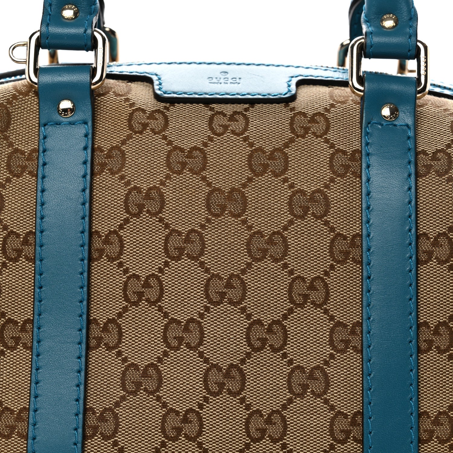Gucci Monogram Small Boston Beige Deep Cobalt 8 of 13