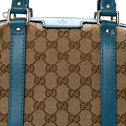 Gucci Monogram Small Boston Beige Deep Cobalt 8 of 13
