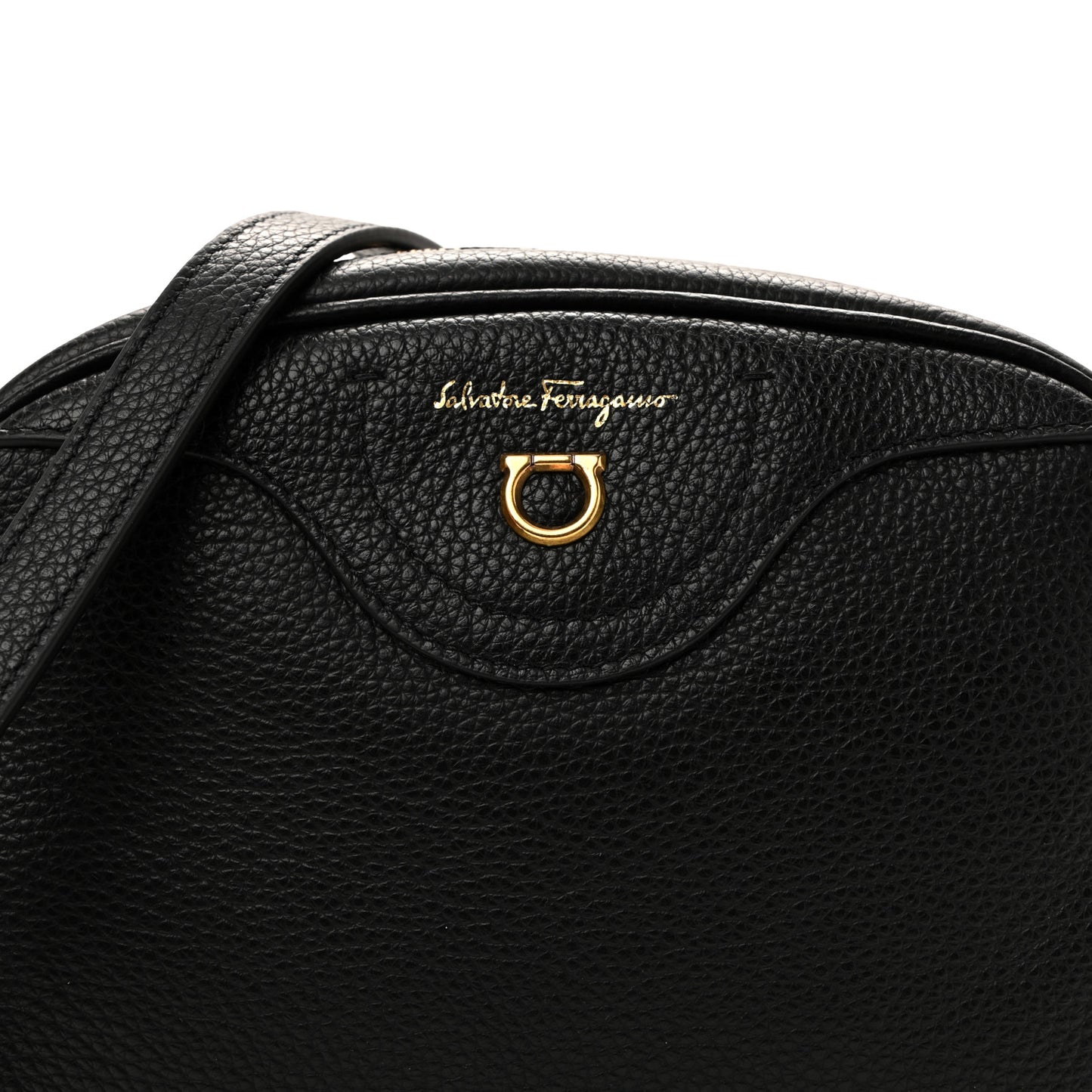 Calfskin Travel Camera Crossbody Bag Black