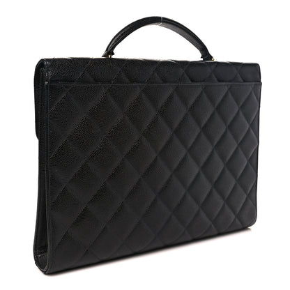 Chanel Caviar Quilted Briefcase Laptop Bag Black 3 of 12