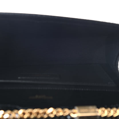 Saint Laurent Calfskin Crocodile Embossed Medium Classic Monogram Kate Tassel Satchel Black 4 of 7
