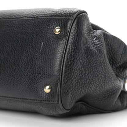 Gucci Pebbled Calfskin Medium Bamboo Shopper Tote Black 8 of 12