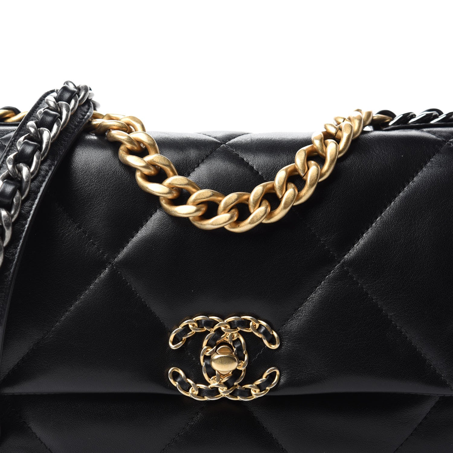 Chanel Lambskin Quilted Medium 19 Flap Black 10 of 11