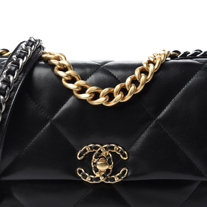 Chanel Lambskin Quilted Medium 19 Flap Black 10 of 11