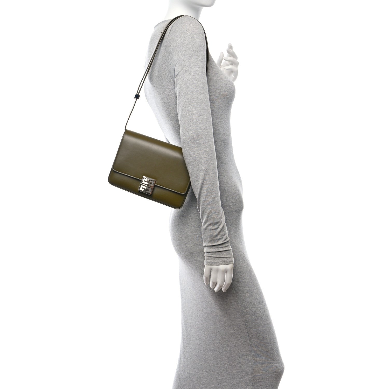 Givenchy Box Calfskin Medium 4G Shoulder Bag Dark Khaki 2 of 9