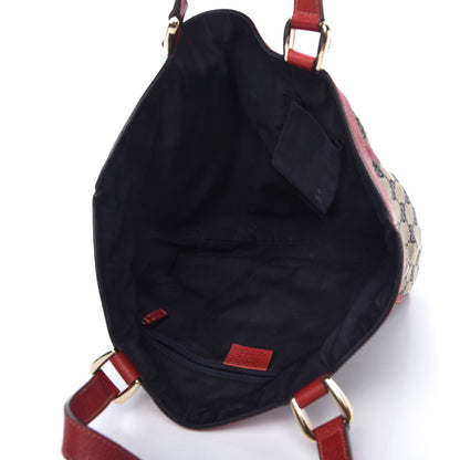 Gucci Monogram Small Abbey Tote Navy Red 5 of 10