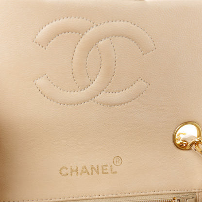 Chanel Lambskin Quilted Mini Square Flap Beige 6 of 12