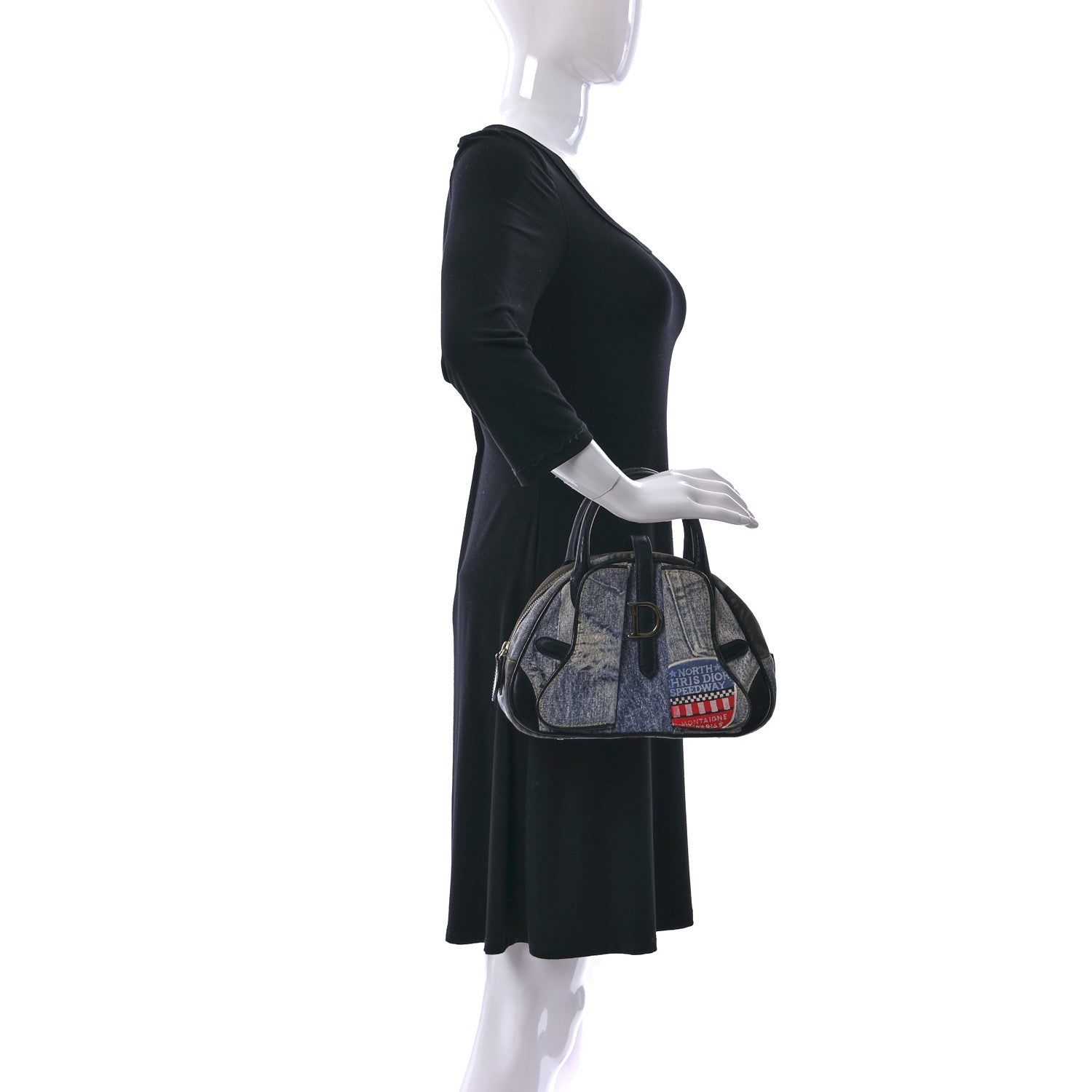 Christian Dior Denim Speedway Mini Saddle Bowler Blue 2 of 12