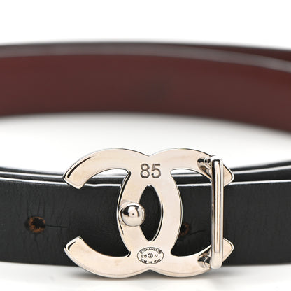 Chanel Calfskin CC Reversible Belt 85 Black Burgundy 3 of 5