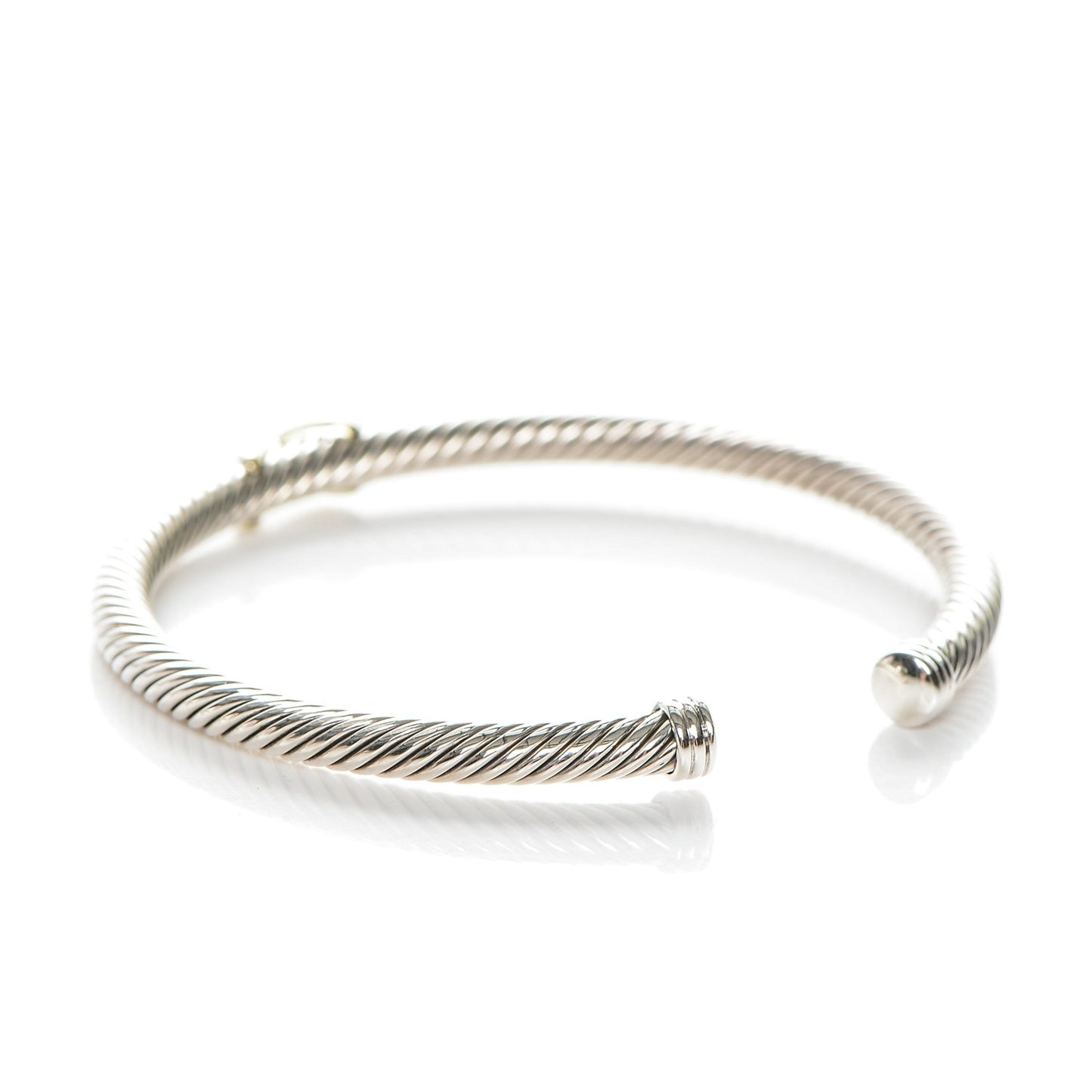Sterling Silver 18K Yellow Gold 4mm X Station Cable Bracelet