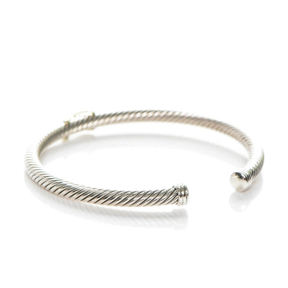 David Yurman Sterling Silver 18K Yellow Gold 4mm X Station Cable Bracelet 3 of 5