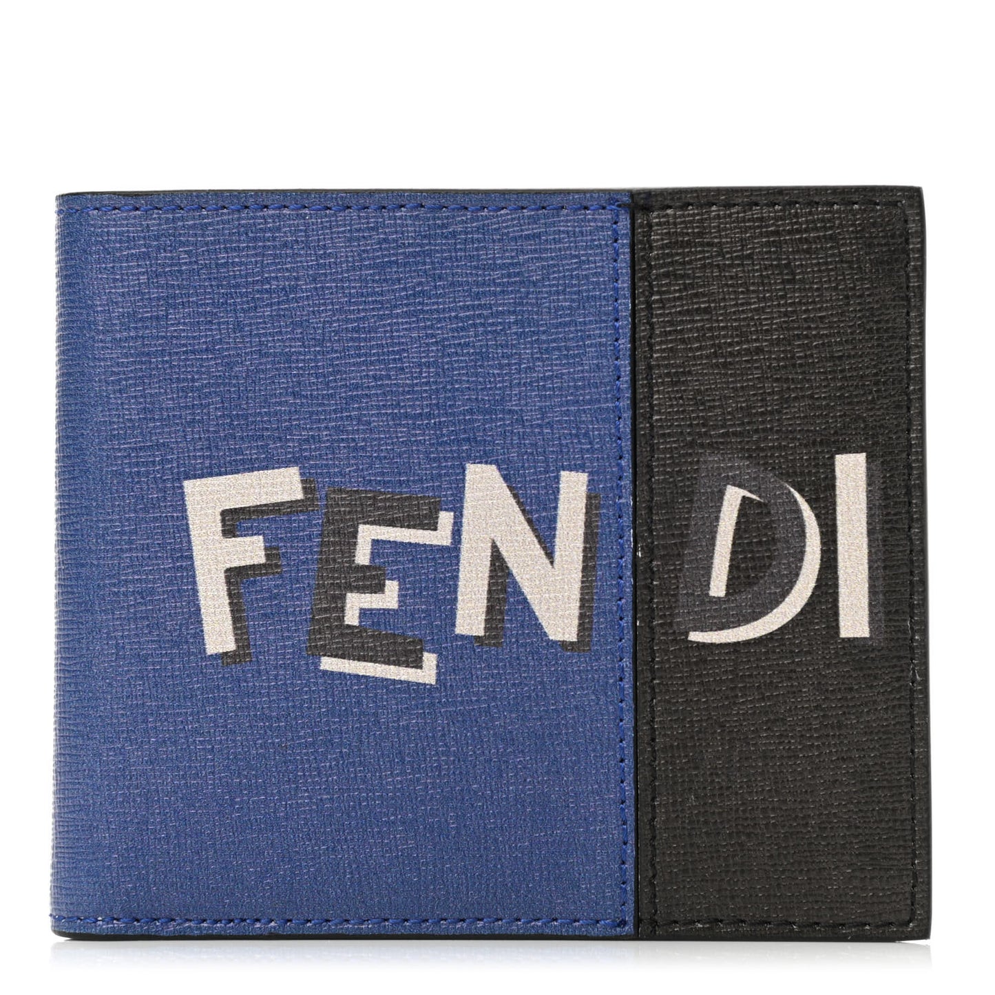 Vitello Elite Century Shadow Logo Bi-Fold Wallet Blue Neon Asfalto