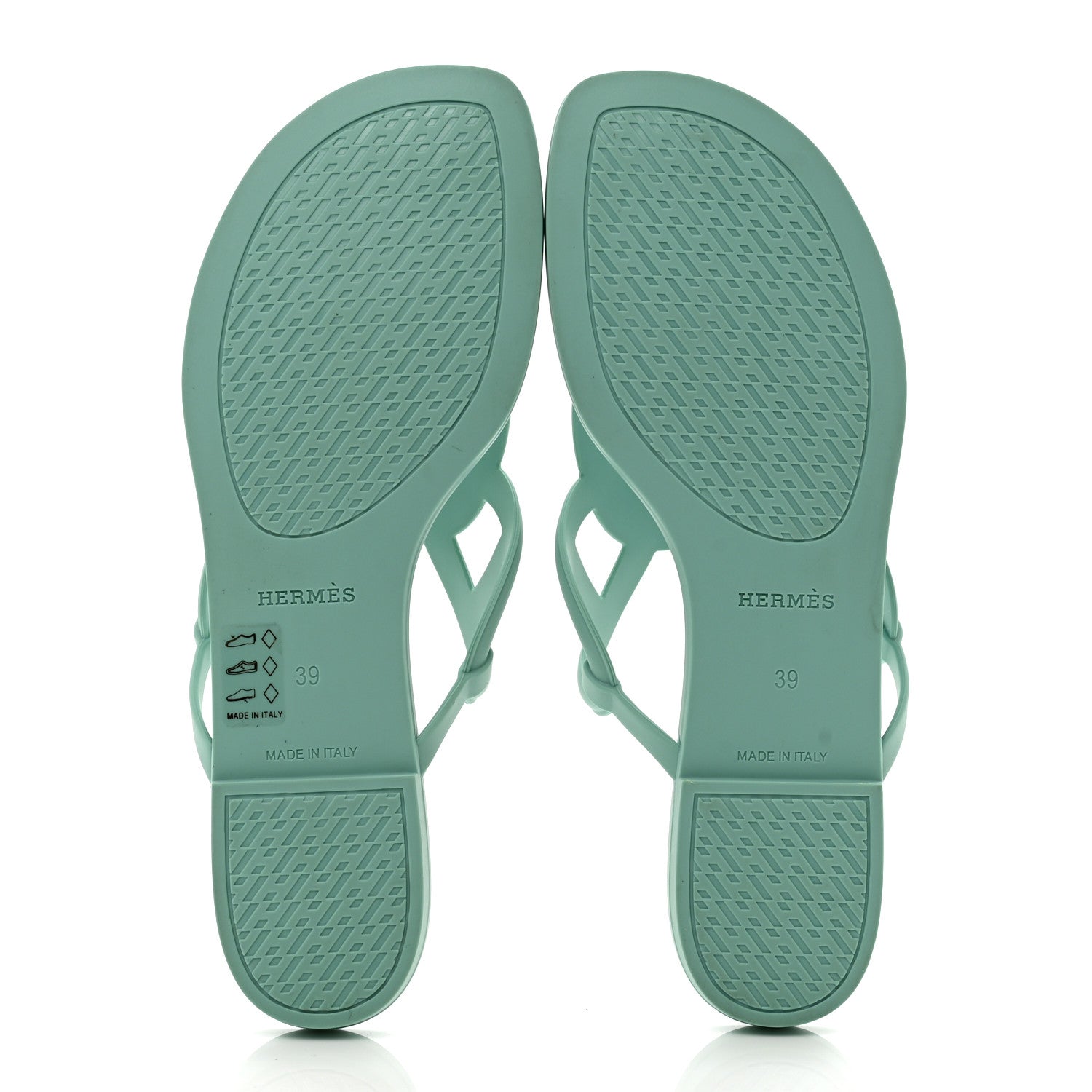 Hermes Rubber Womens Egerie Sandals 39 Vert Embrun 5 of 7