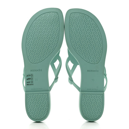 Hermes Rubber Womens Egerie Sandals 39 Vert Embrun 5 of 7