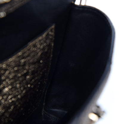 Valentino Garavani Metallic Calfskin V Rivet Chain Clutch Platinum 8 of 11