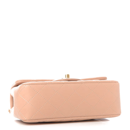 Chanel Lambskin Quilted Mini Top Handle Rectangular Flap Beige 4 of 11