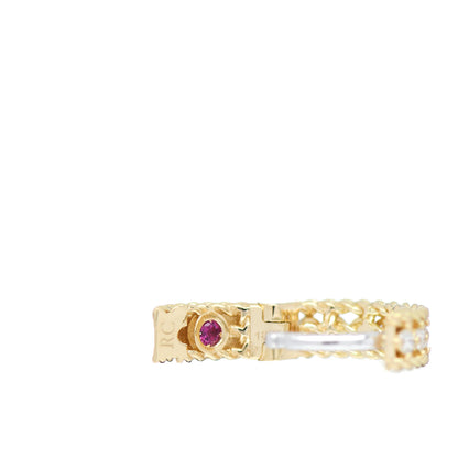 Roberto Coin 18K Yellow Gold Diamond Symphony Braided Huggie Hoop Earrings 4 of 4