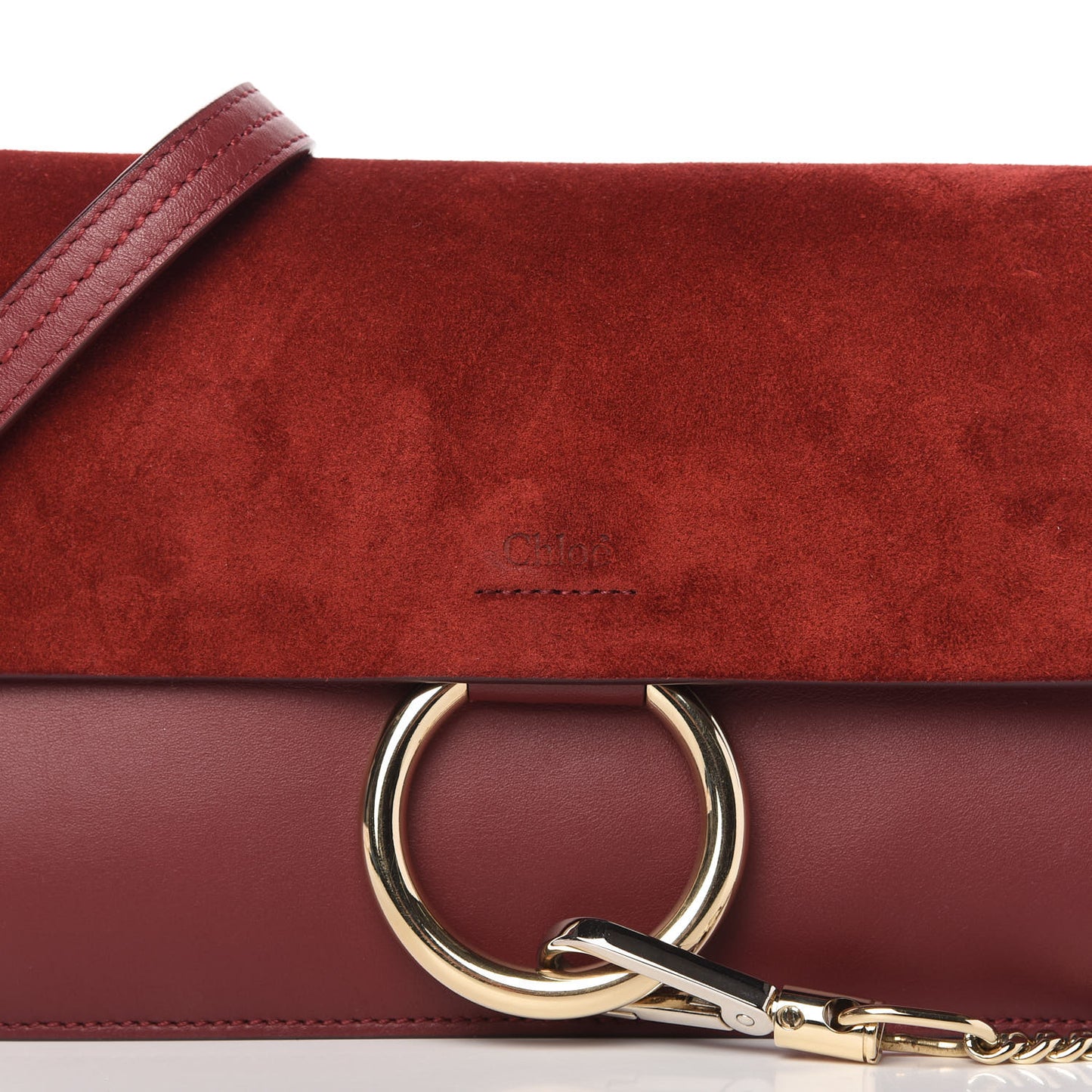 Suede Calfskin Small Faye Shoulder Bag Plum Purple