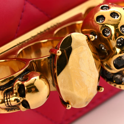 Alexander McQueen Lambskin Quilted Knuckle Shoulder Bag Fuchsia 12 of 14