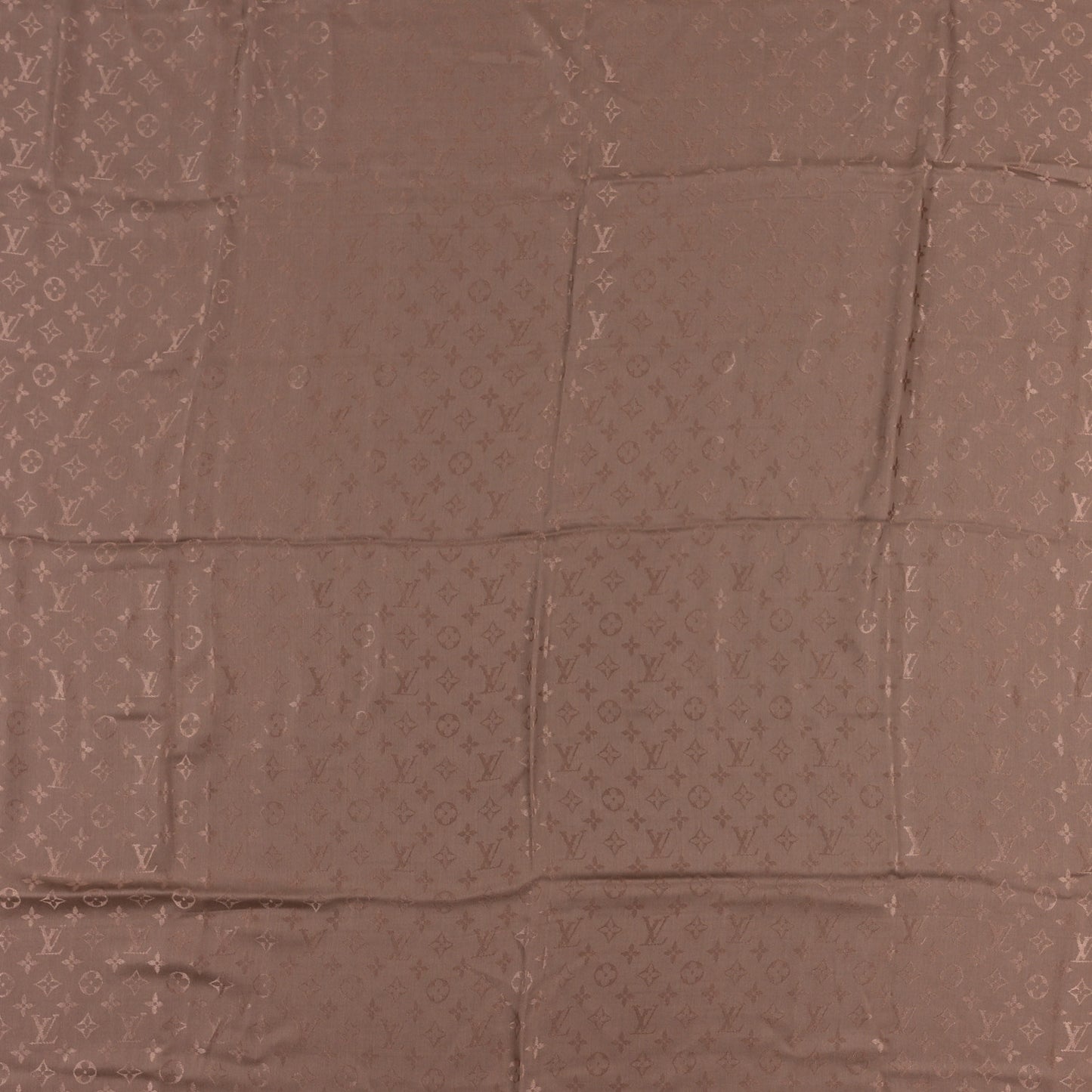 Silk Lurex Wool Monogram Shine Shawl Cappuccino
