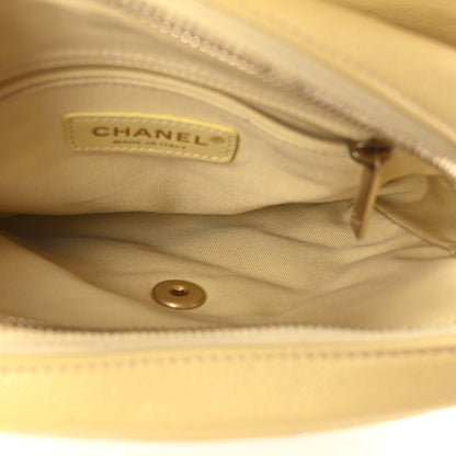 Chanel Shiny Caviar Quilted Chain Melody Backpack Yellow 5 of 10