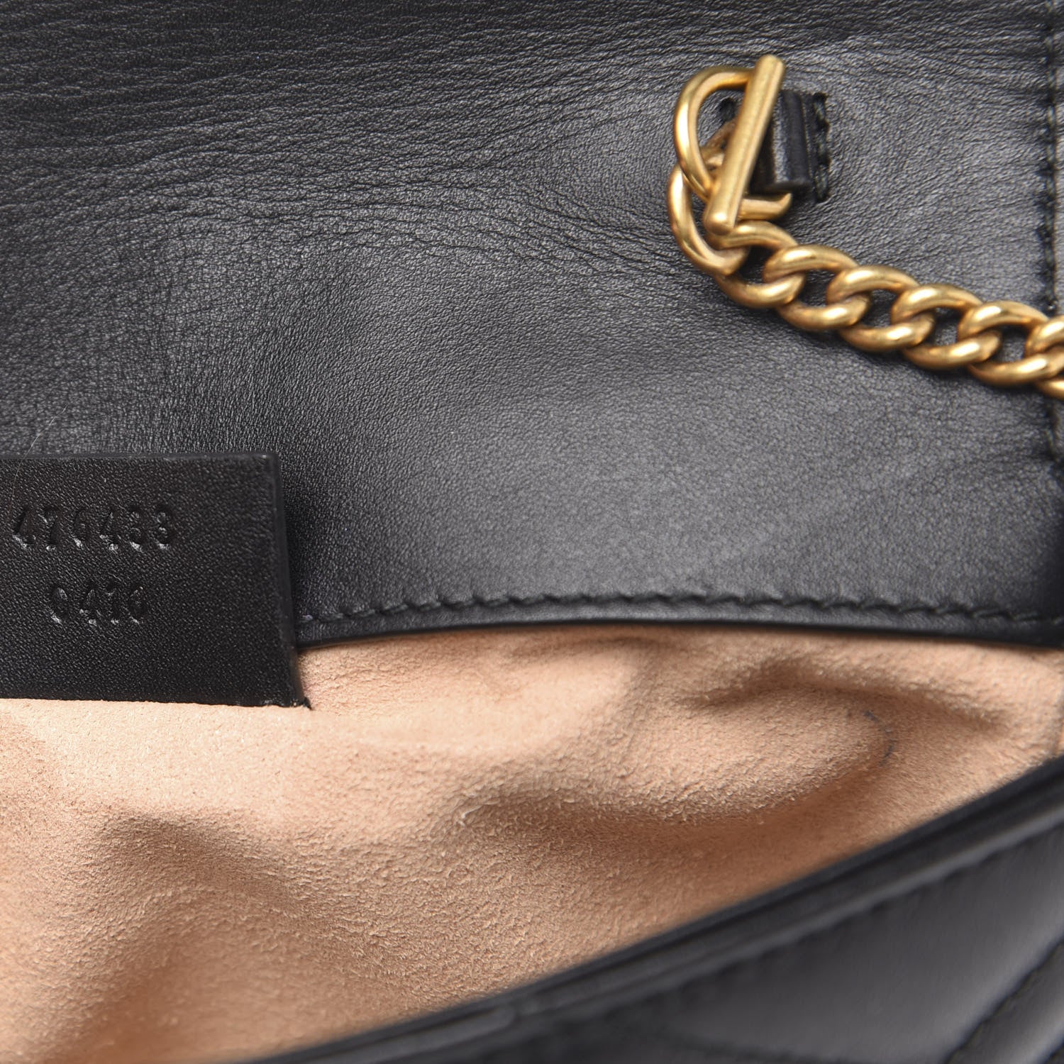 Gucci Calfskin Matelasse Super Mini GG Marmont Shoulder Bag Black 7 of 13