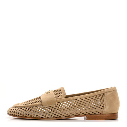 Louis Vuitton Suede Perforated Soho Flat Loafer 39 Beige 1 of 8