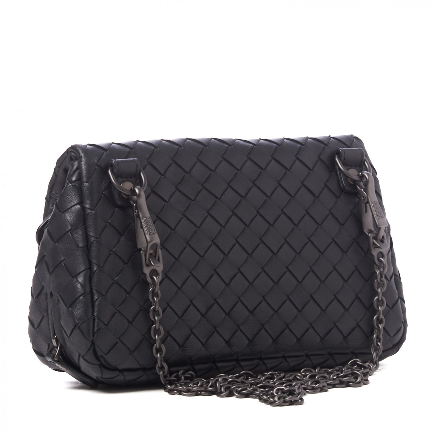 Nappa Intrecciato Small Chain Crossbody Black