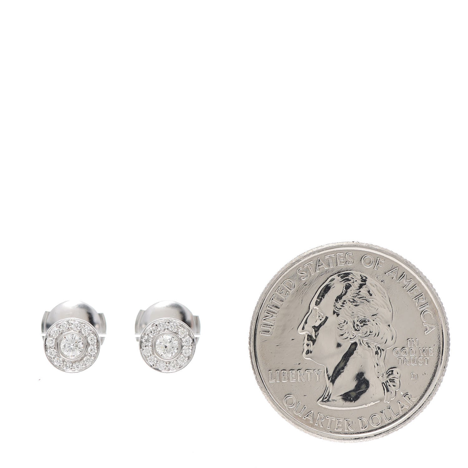 Tiffany Platinum Diamond Mini Circlet Earrings 2 of 4