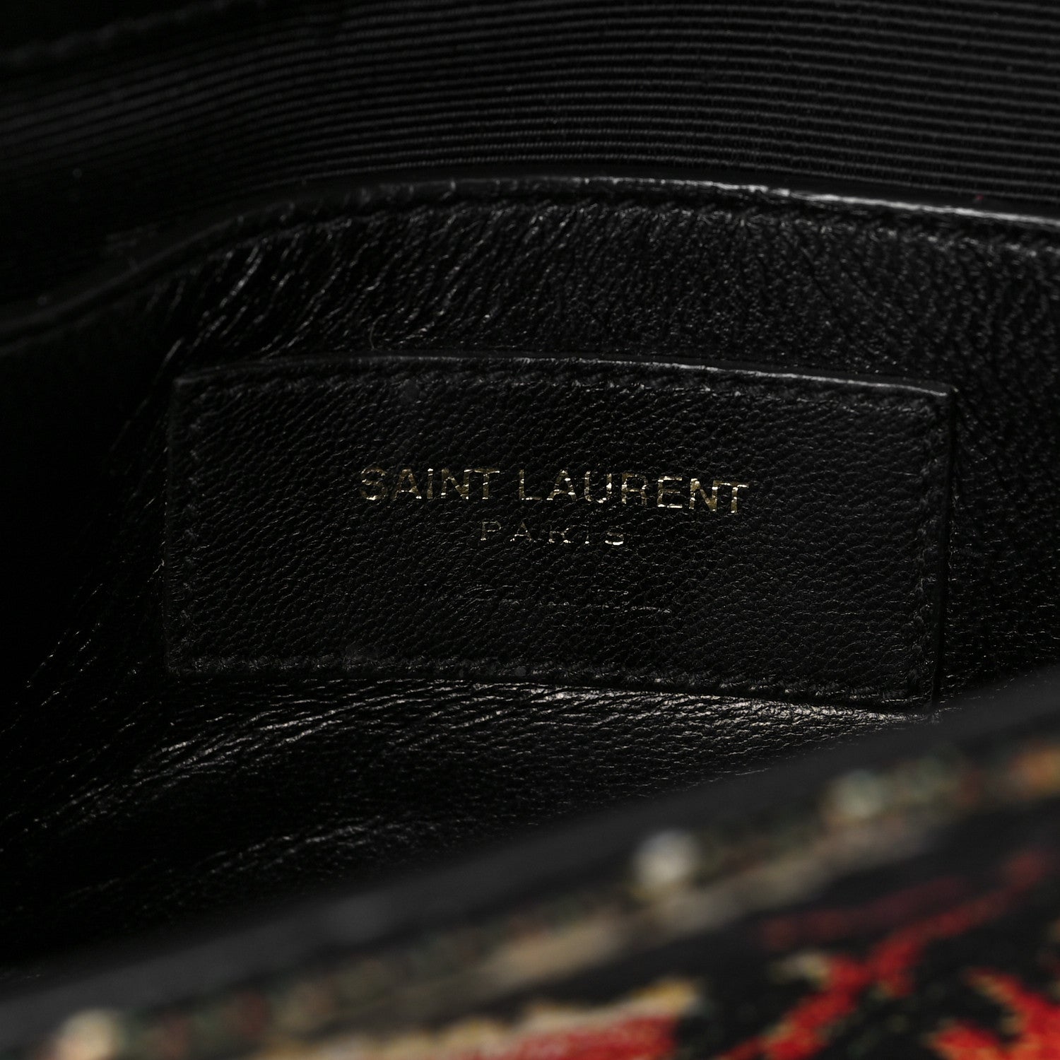Saint Laurent Jacquard Calfskin Sunset Small Monogram Kate Satchel Black 6 of 7