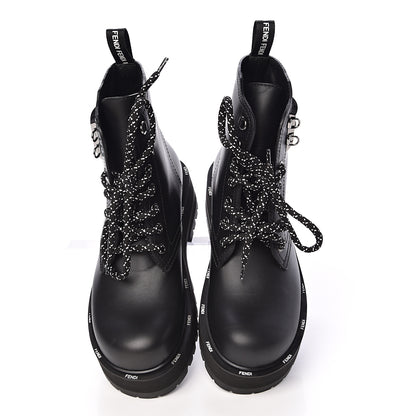 Fendi Calfskin FFreedom Platform Biker Boots 35 Black 5 of 10