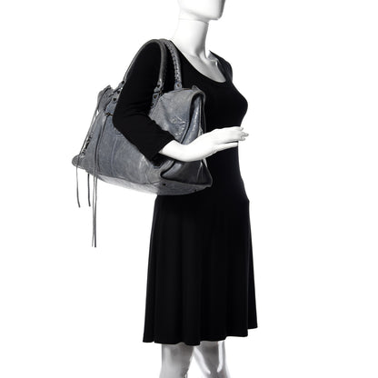 Balenciaga Agneau Classic Hardware Work Bleu Glacier 2 of 12