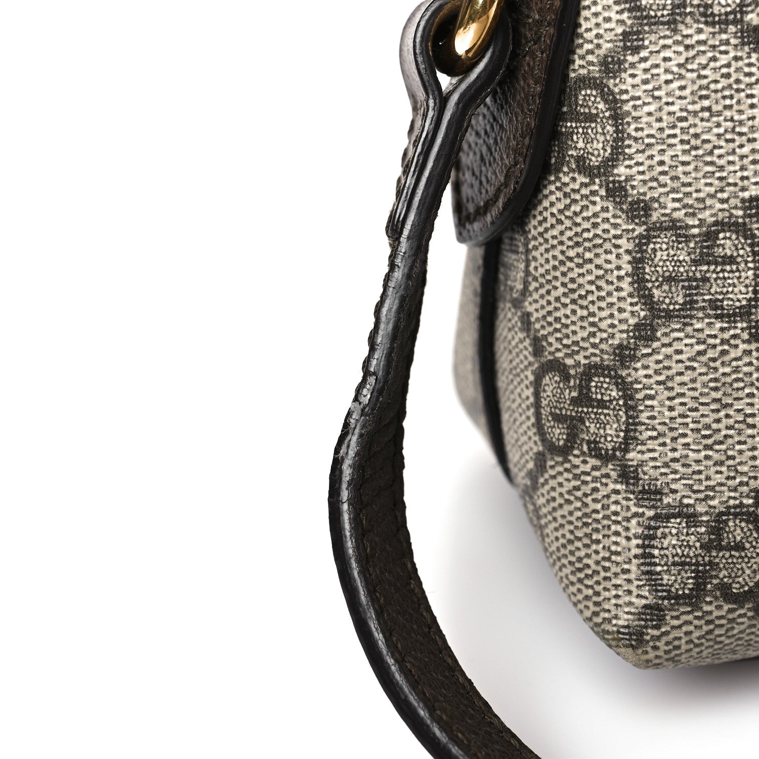 Gucci GG Supreme Monogram Textured Dollar Calfskin Web Small Ophidia Dome Shoulder Bag Beige Ebony New Acero 10 of 10