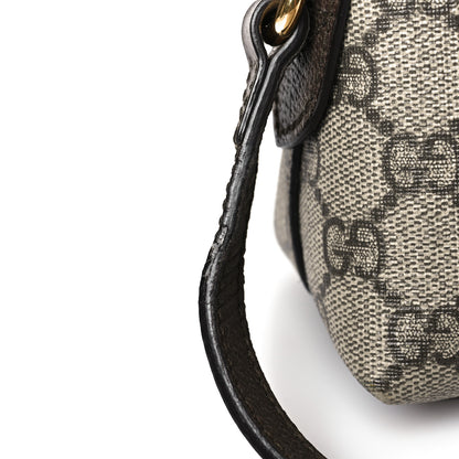 Gucci GG Supreme Monogram Textured Dollar Calfskin Web Small Ophidia Dome Shoulder Bag Beige Ebony New Acero 10 of 10