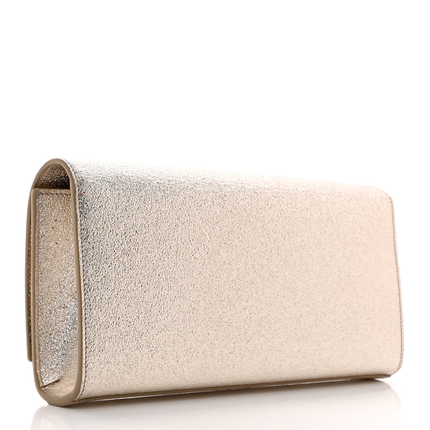 Saint Laurent Metallic Textured Calfskin Classic Monogram Cassandre Clutch Pale Gold 3 of 9
