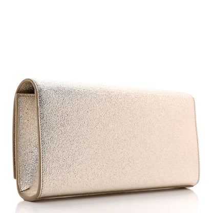 Saint Laurent Metallic Textured Calfskin Classic Monogram Cassandre Clutch Pale Gold 3 of 9