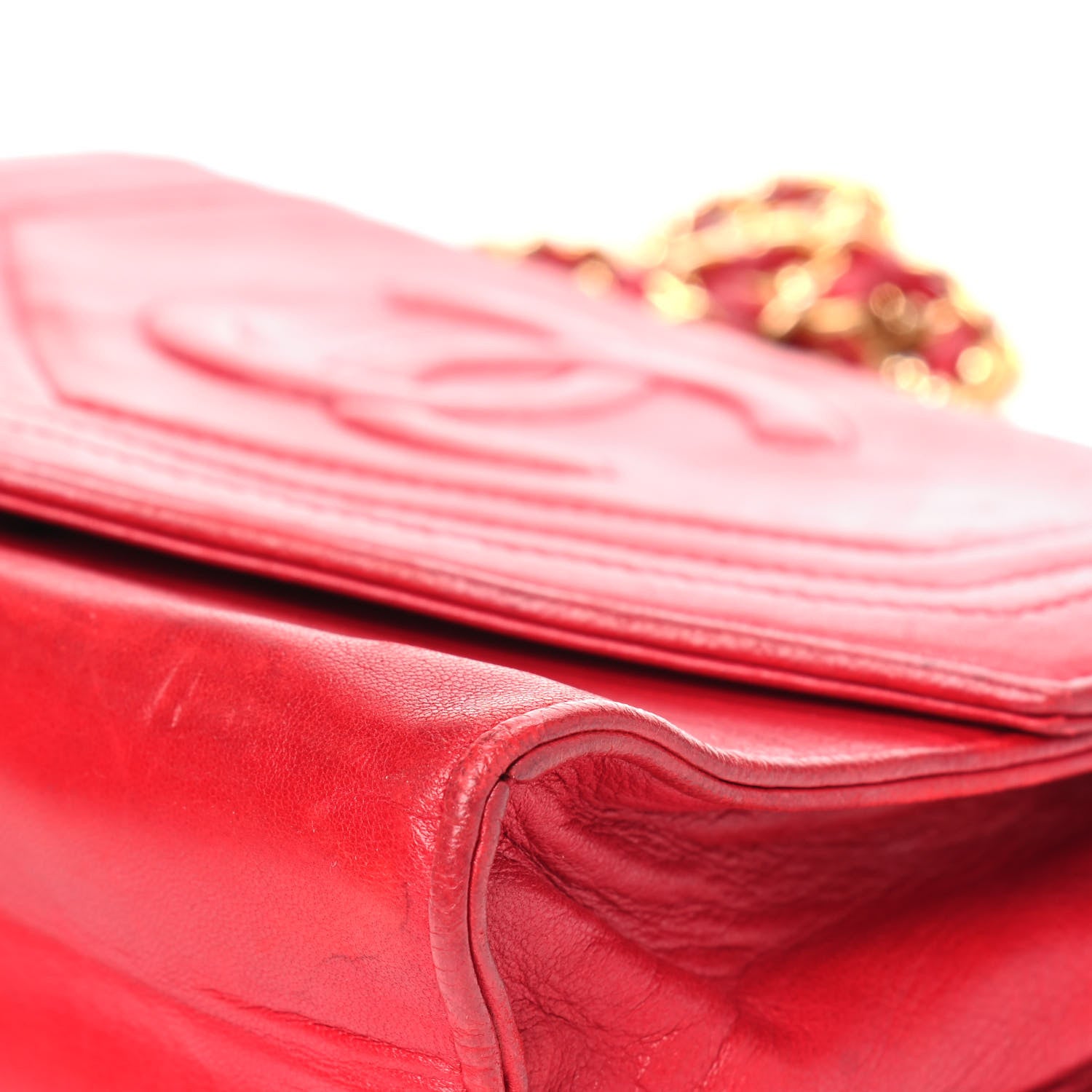 Chanel Lambskin CC Envelope Single Flap Red 8 of 14
