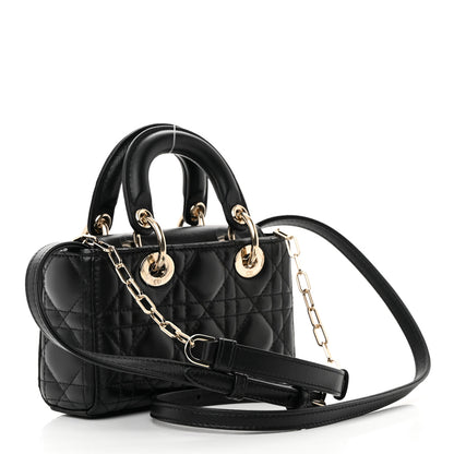 Christian Dior Lambskin Cannage Micro Lady D-Joy Black 3 of 14