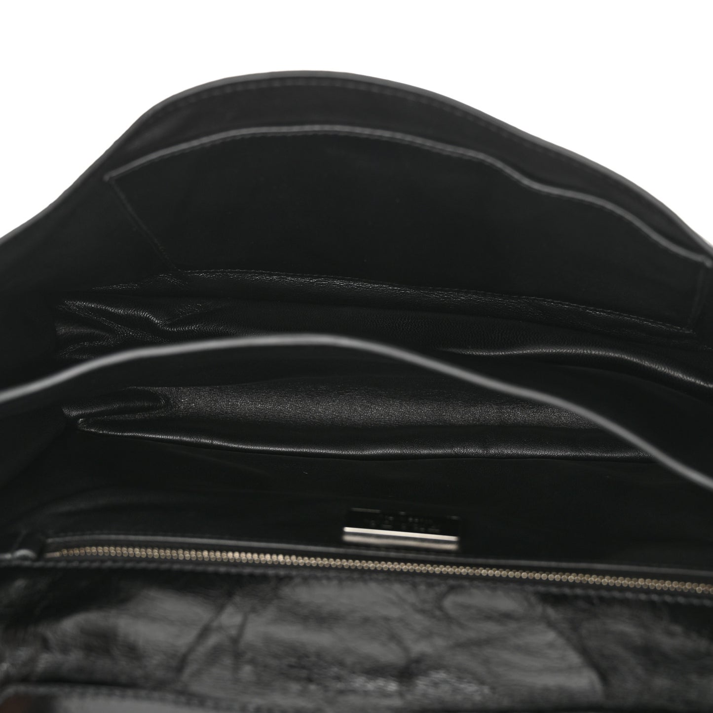 Glossy Calfskin Medium Sound Shoulder Bag Black