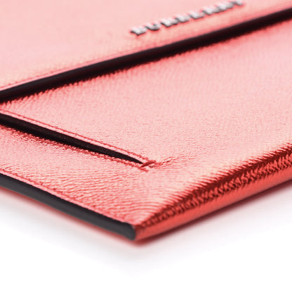 Burberry Metallic Calfskin Envelope Clutch Red 5 of 9