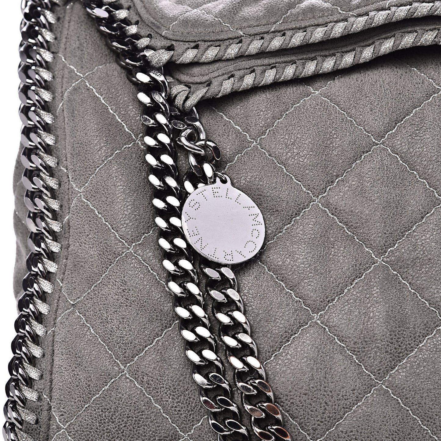Shaggy Deer Quilted Small Falabella Tote Grey