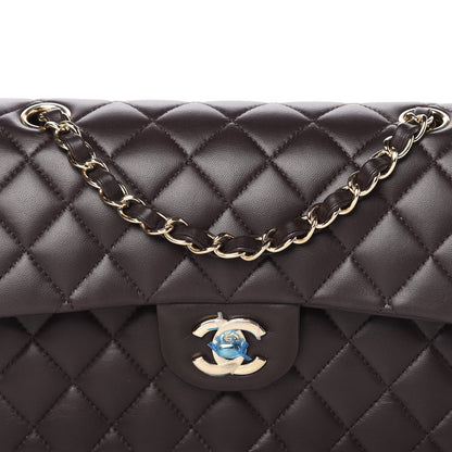 Chanel Lambskin Quilted Small Double Flap Dark Brown 10 of 10