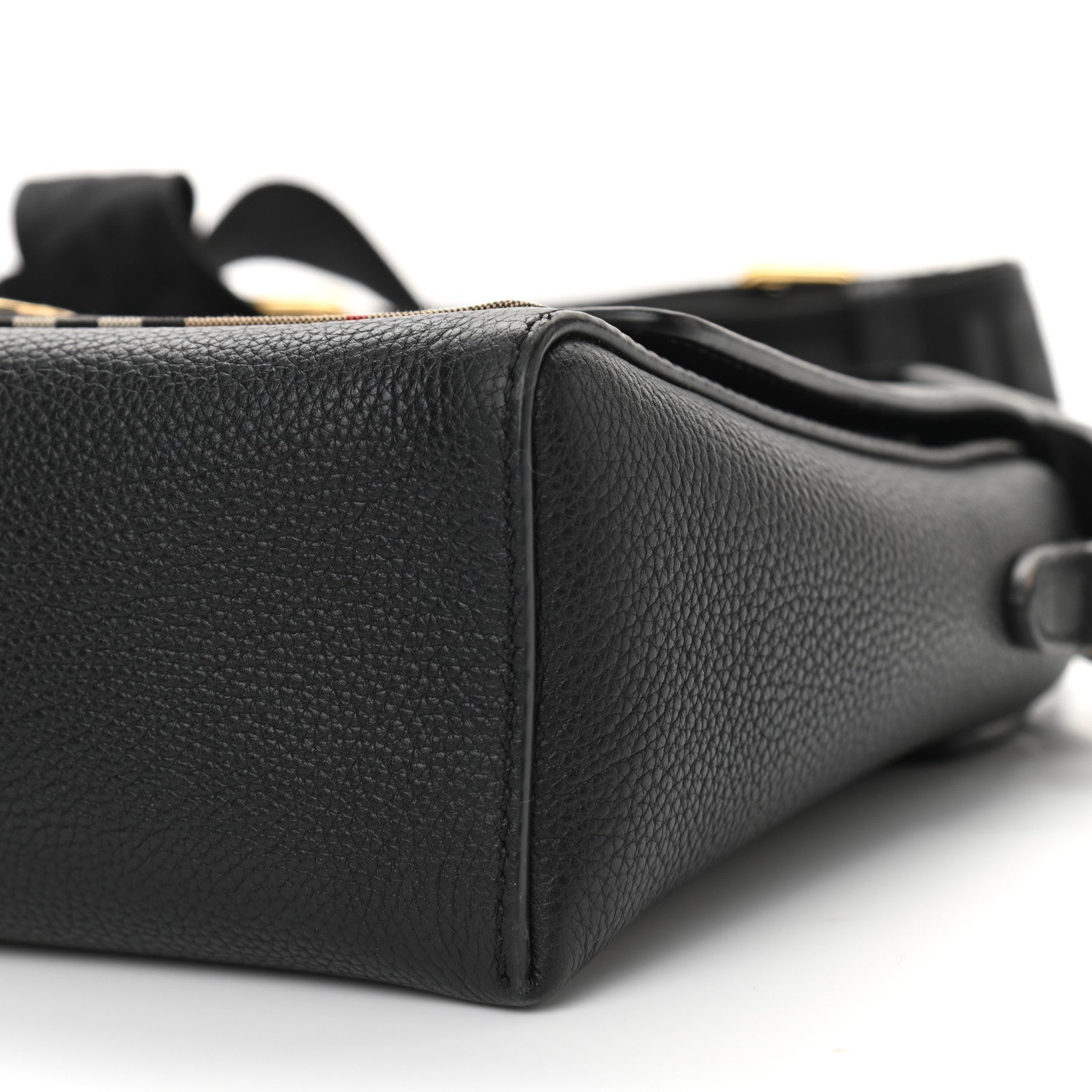 Burberry Grainy Calfskin Vintage Check Note Crossbody Bag Black 10 of 13