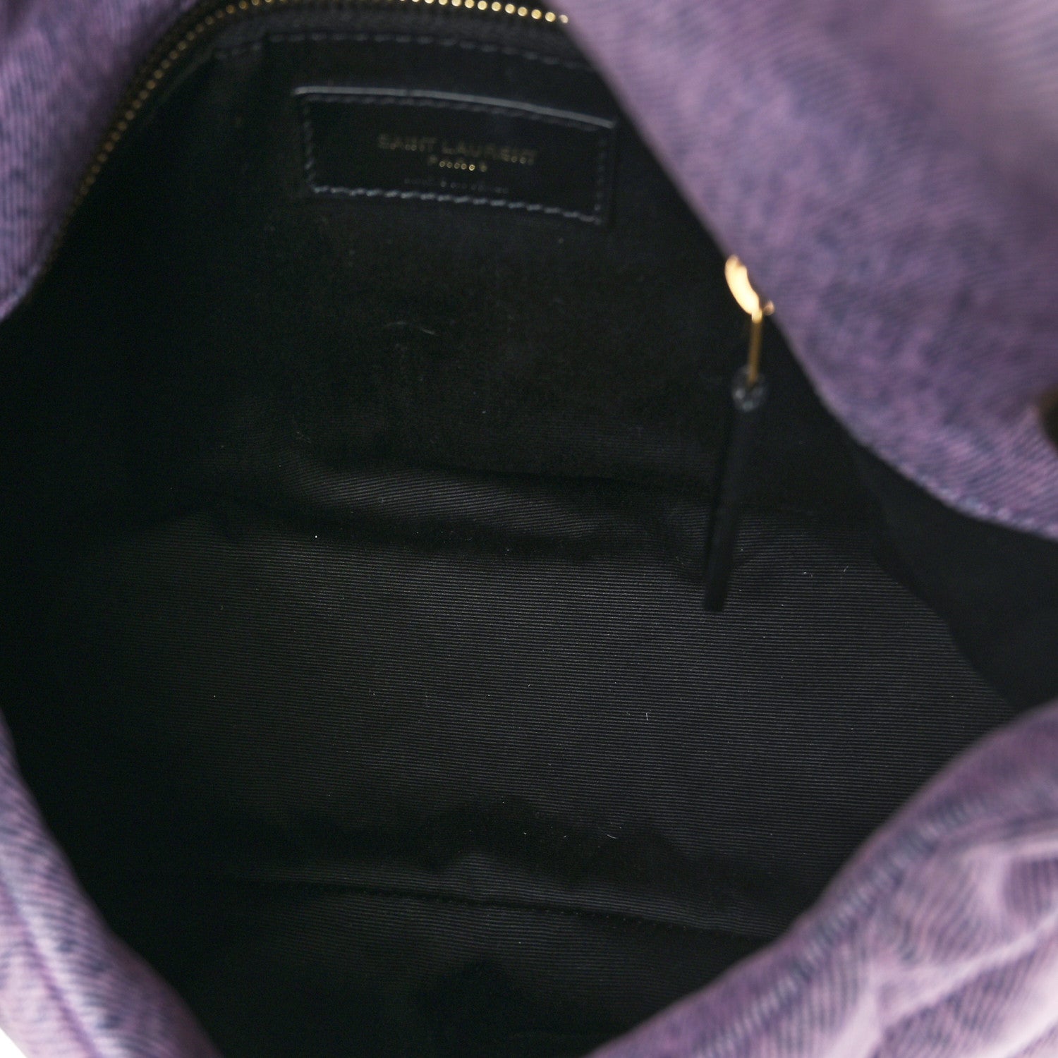 Saint Laurent Denim Quilted Loulou Puffer Monogram Chain Satchel Bleached Lilac 5 of 9