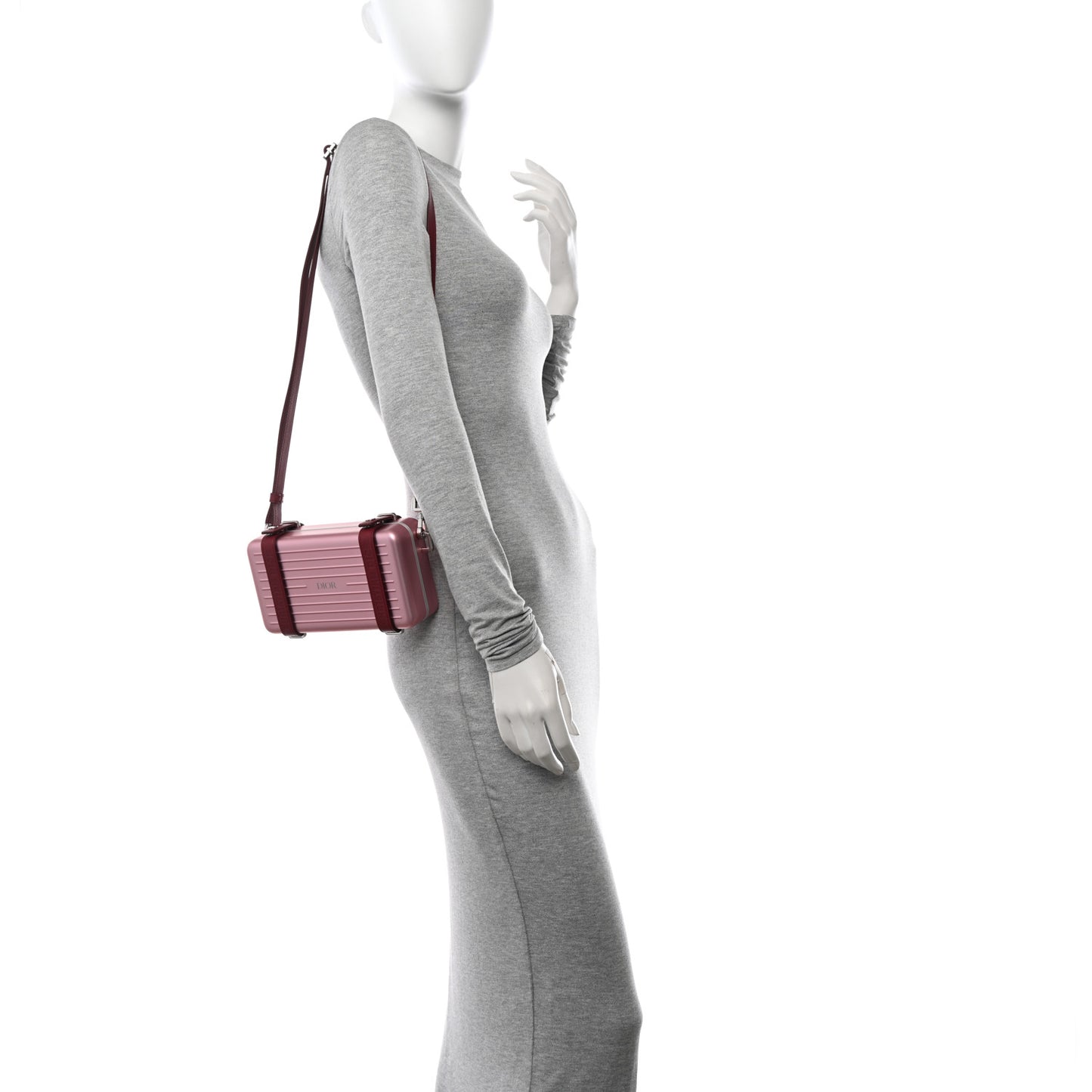 X RIMOWA Aluminum Personal Clutch On Strap Rose