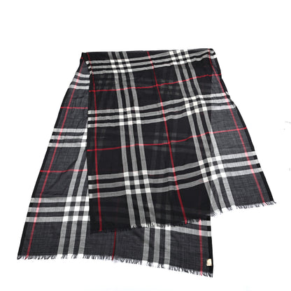Burberry Linen Classic Check Check Lightweight Scarf Black 2 of 4