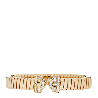 Bulgari 18K Yellow Gold Diamond Tubogas Bracelet 1 of 4
