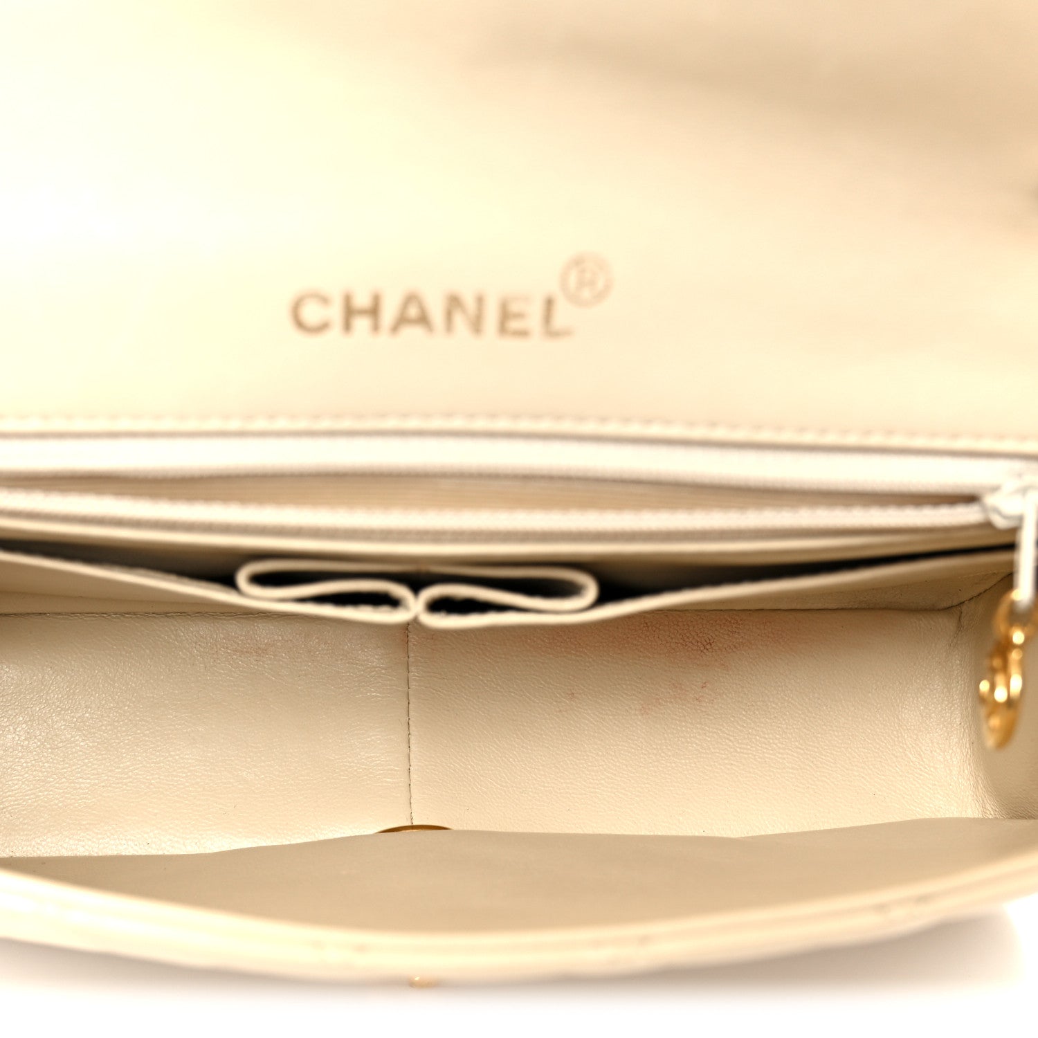 Chanel Lambskin Quilted Medium Single Flap Beige 5 of 12