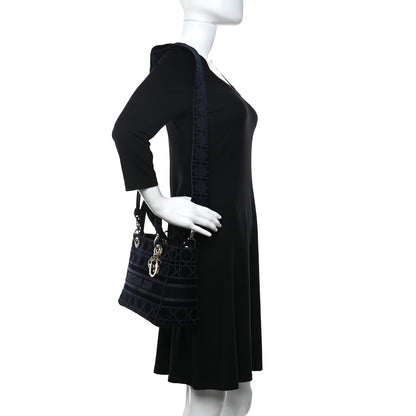 Christian Dior Velvet Cannage Medium Lady D-Lite Blue 2 of 13